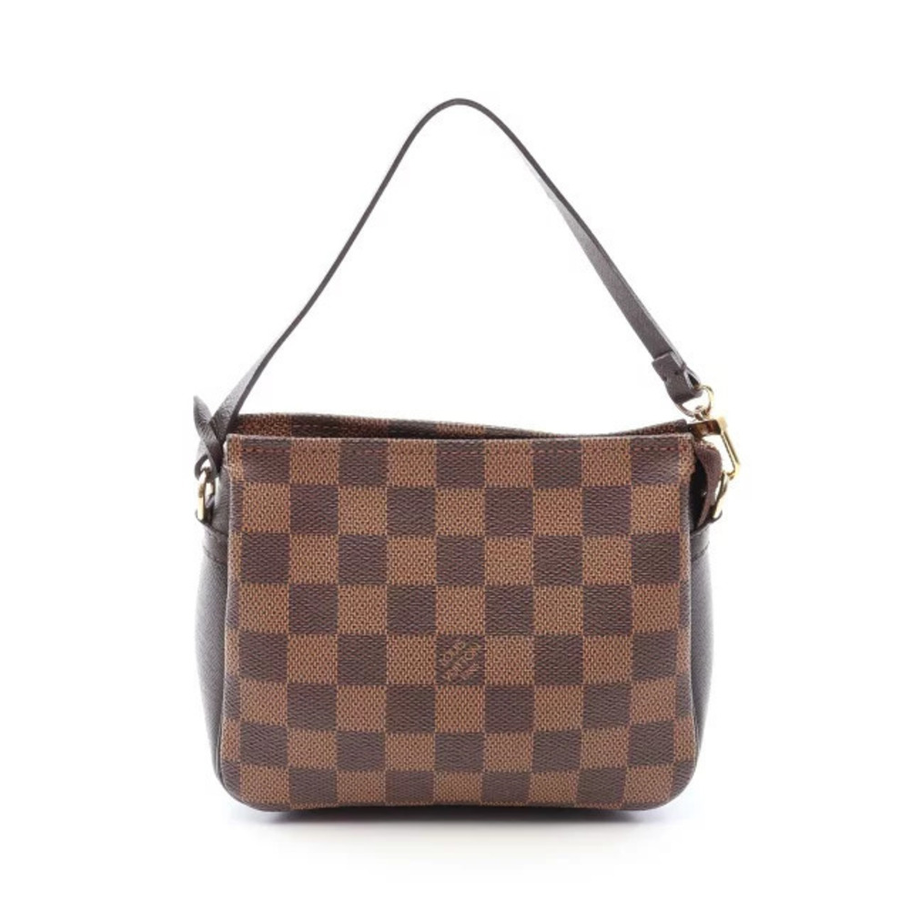 Louis Vuitton Trouse Makeup Top Handle Bag Canvas Leather Damier Brown